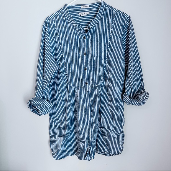 Ruff Hewn Blue and White Striped Shirt - Picture 2 of 12